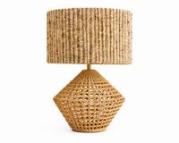 Lampe en rotin tressé avec abat-jour texturé | TRESA