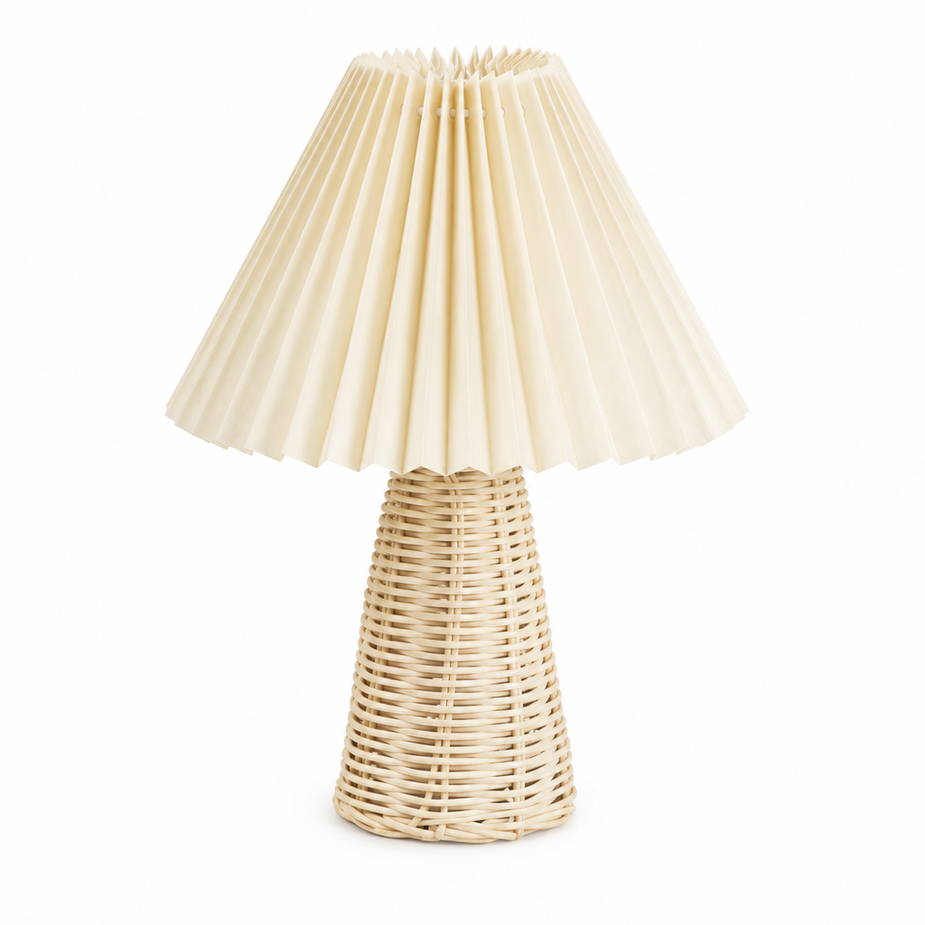 Lampe en rotin naturel design plissé | PLEA