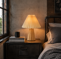 Lampe en rotin naturel design plissé | PLEA