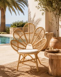 Fauteuil en rotin naturel design fleur | SUNI