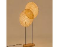 Lampadaire décoratif en rotin à deux panneaux | ASIO