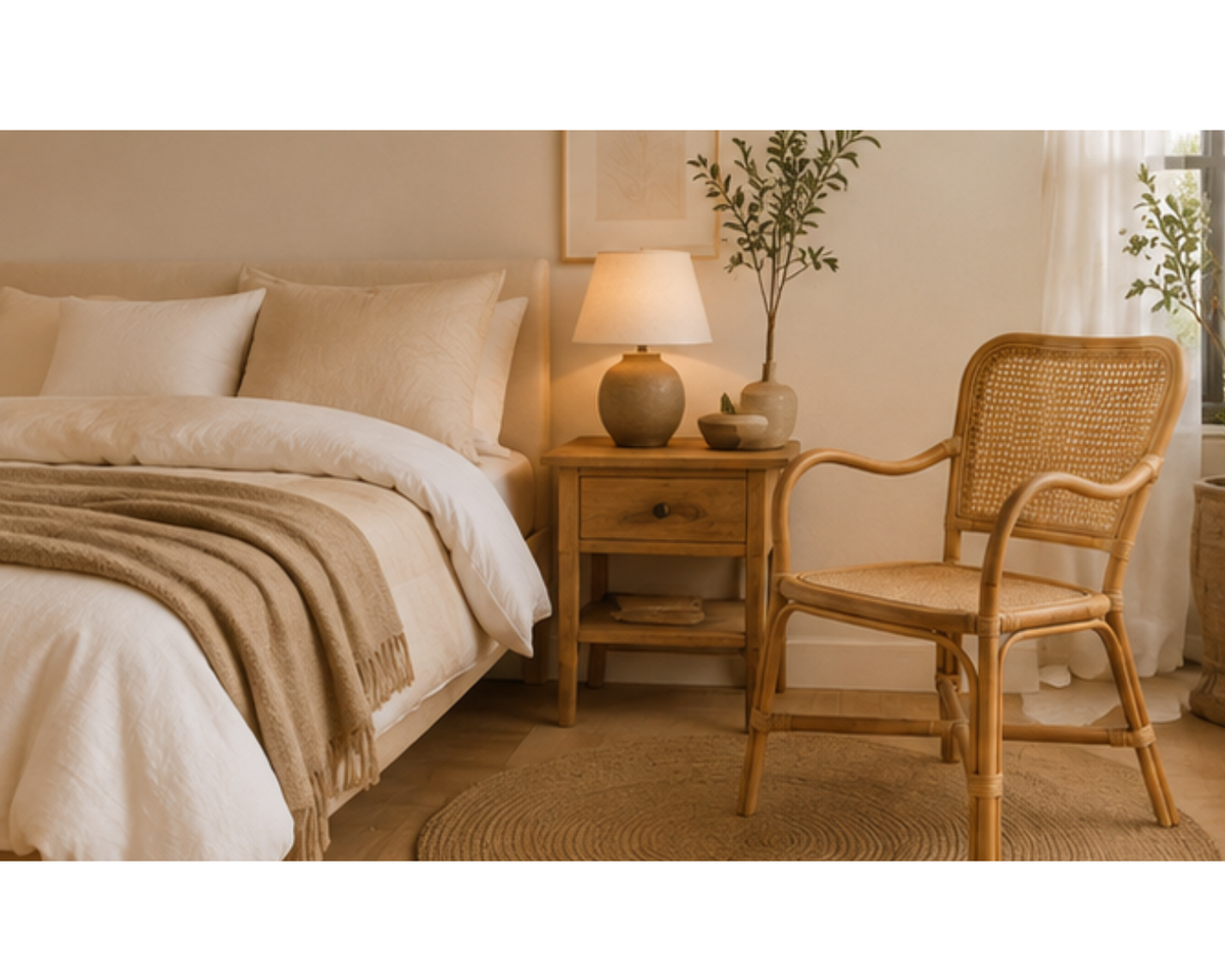 Chaise rotin et cannage avec accoudoirs | CANNA