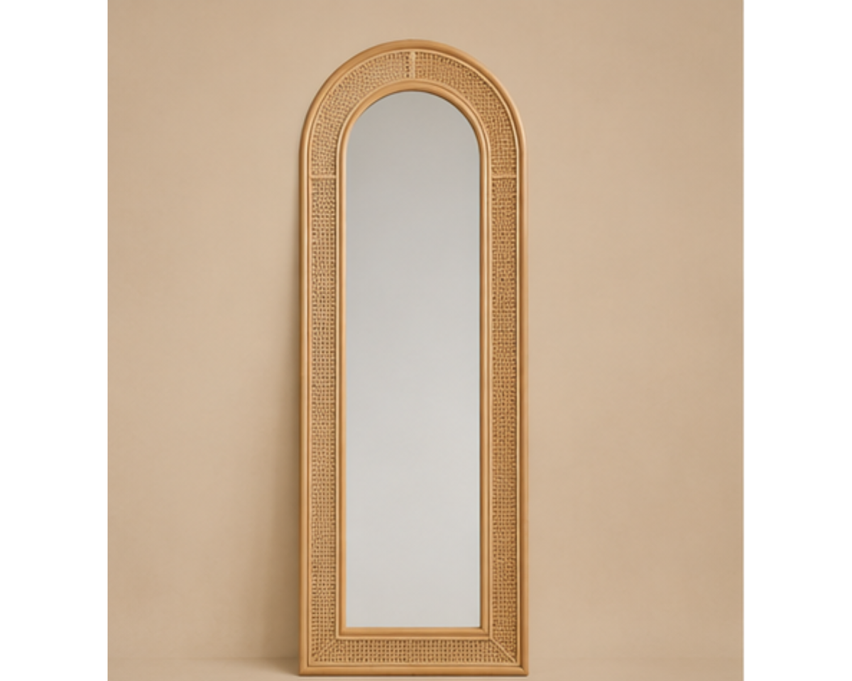 Grand miroir en rotin forme arche | RODI
