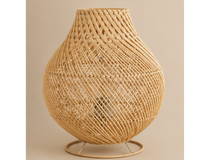 Lampe à poser en rotin tressé design bohème | ALIA