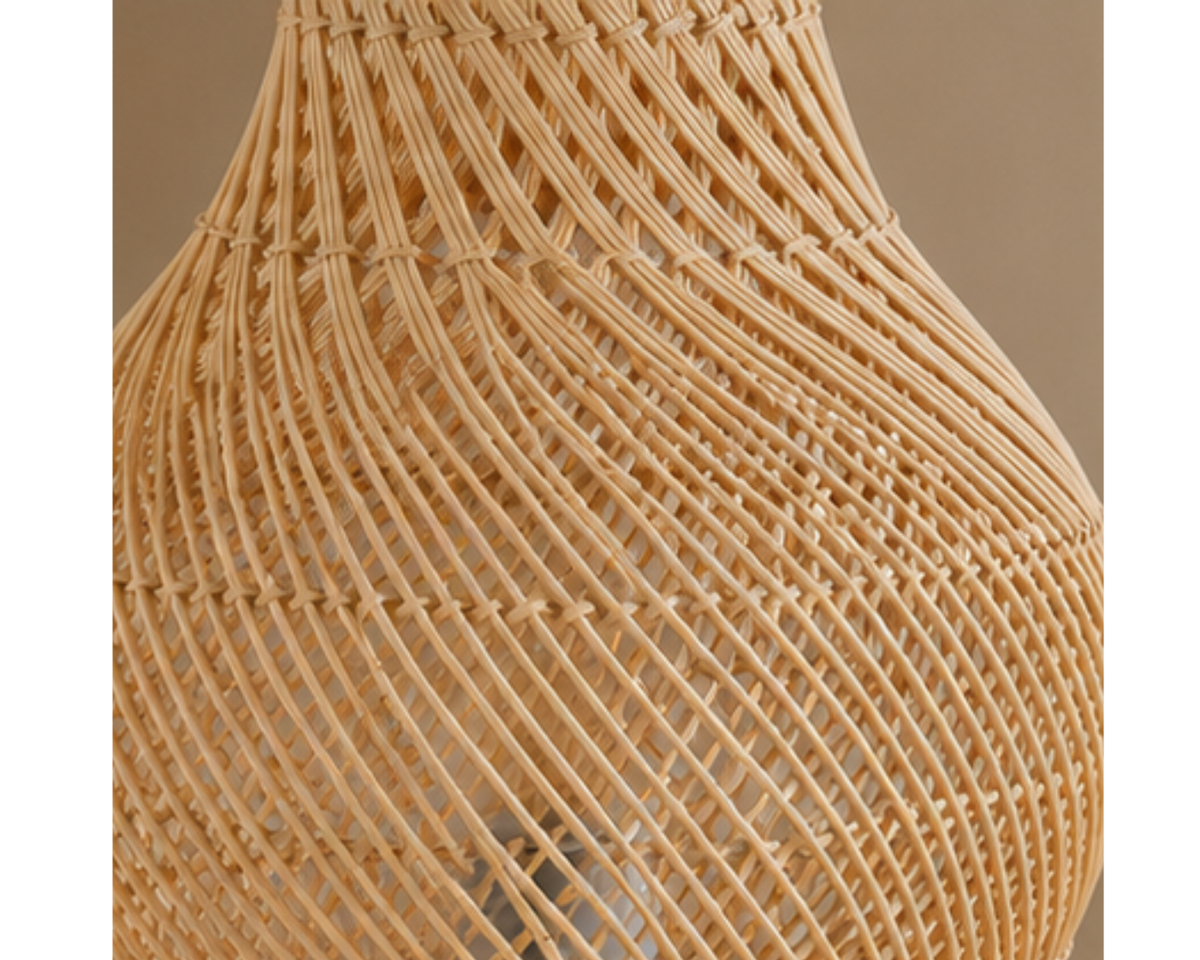 Lampe à poser en rotin tressé design bohème | ALIA