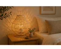 Lampe à poser en rotin tressé design bohème | ALIA