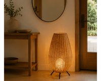 Lampe à poser en rotin tressé forme ovale | COSY
