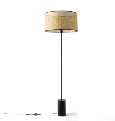 Lampadaire rotin style rural