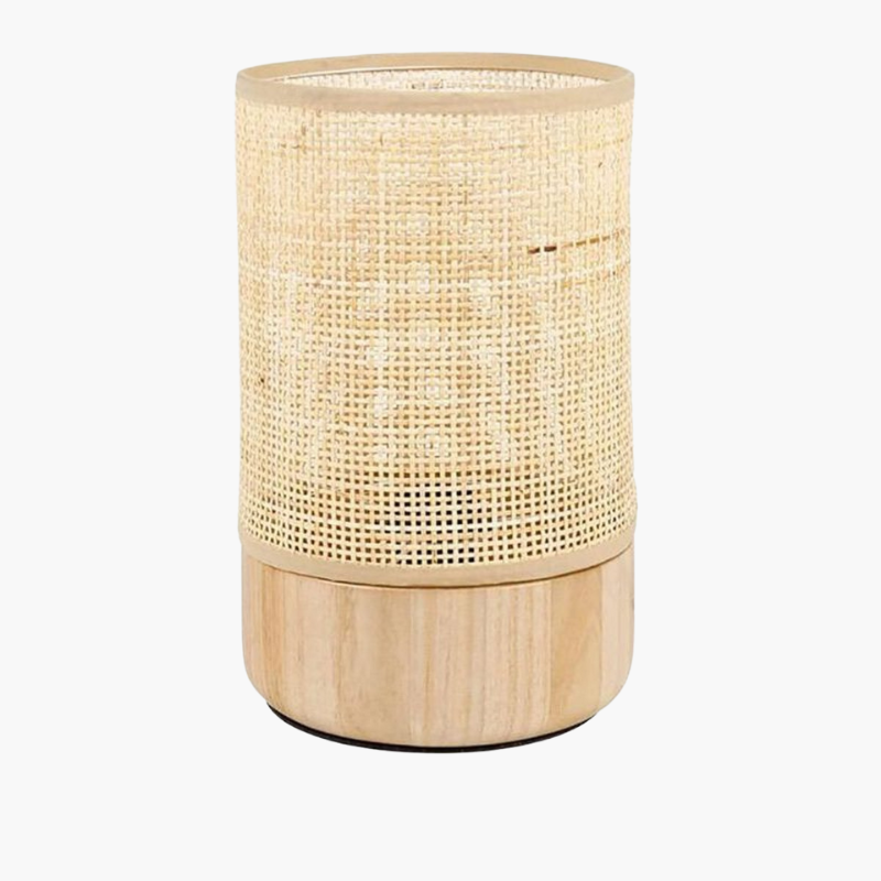 Lampe Bois et Rotin